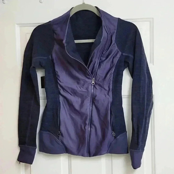 Lululemon Purple Asymmetrical Moto Jacket Full Zip Pockets - Picture 1 of 9